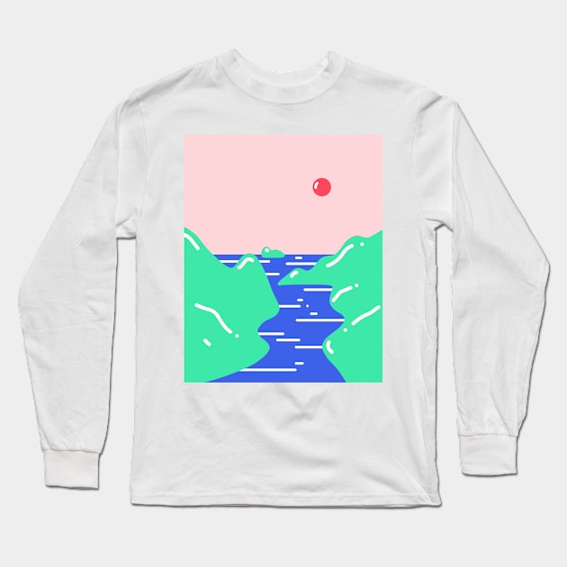 Candy Beach Kawaii Long Sleeve T-Shirt by Trippycollage